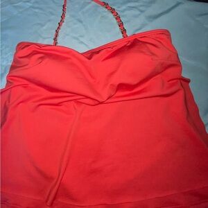 Micheal Kors Vibrant Coral Halter Swim Top